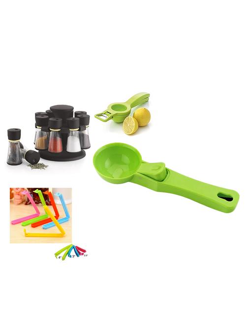 combo of 8 jar masala rack spice rack + smooth and sturdy ice cream scoop + 2in1 lemon squeezer - 15642015 - Standard Image - 1