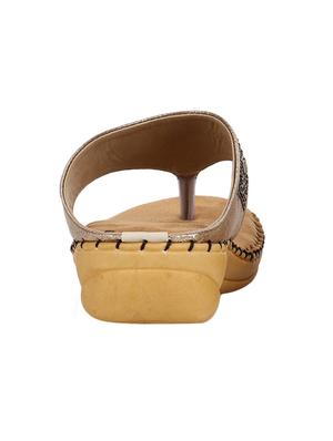 Doctor Soft gold Embellished Flats - 15642607 - Standard Image - 4