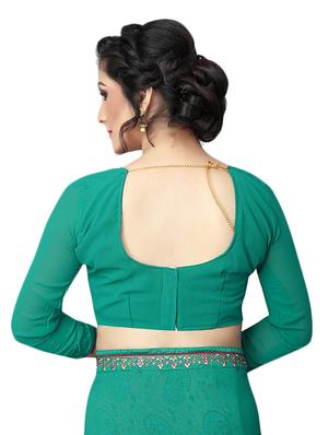 paisley half and half saree with blouse - 15642651 - Standard Image - 4