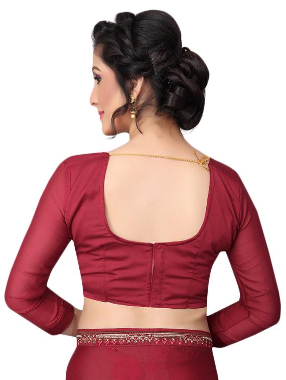 floral half and half saree with blouse - 15642652 - Zoom Image - 4