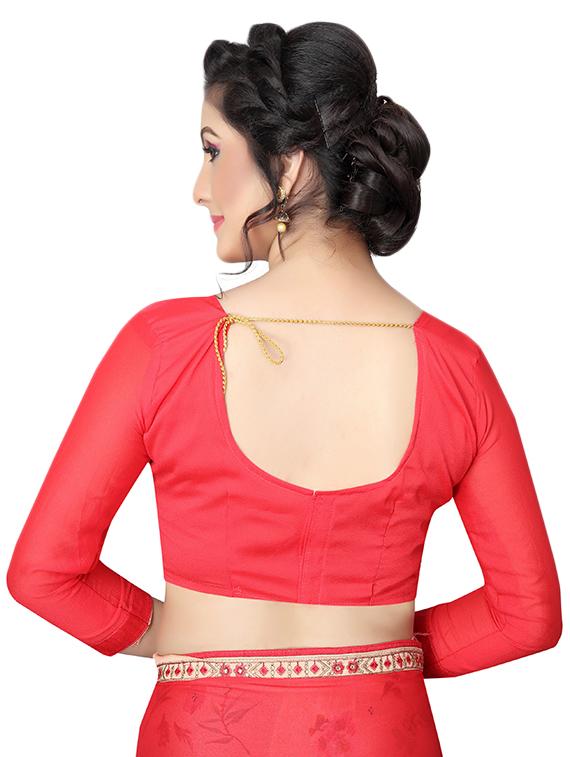 floral half and half saree with blouse - 15642654 - Zoom Image - 4