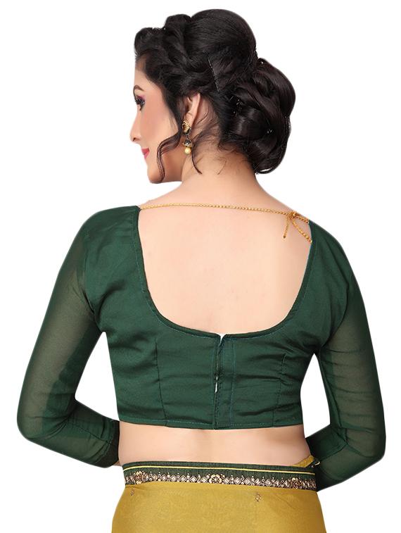 floral half and half saree with blouse - 15642655 - Zoom Image - 4