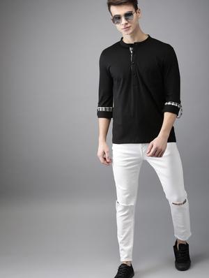black cotton pocket t-shirt - 15643079 - Standard Image - 4