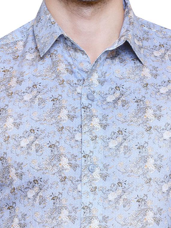 blue cotton casual shirt - 15643386 - Zoom Image - 4