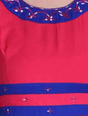 Ruffle hem a-line solid kurta - 15645859 - Standard Image - 4