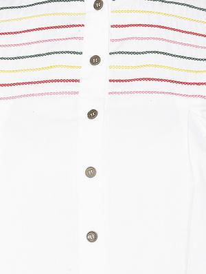 ruffled detail embroidered shirt - 15646160 - Standard Image - 4