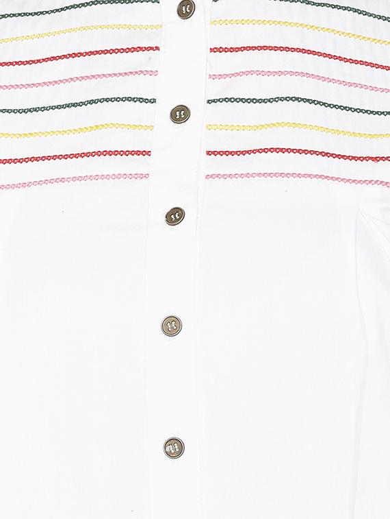 ruffled detail embroidered shirt - 15646160 - Zoom Image - 4