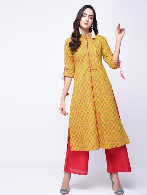 pintucks straight kurta - 15647842 - Standard Image - 1