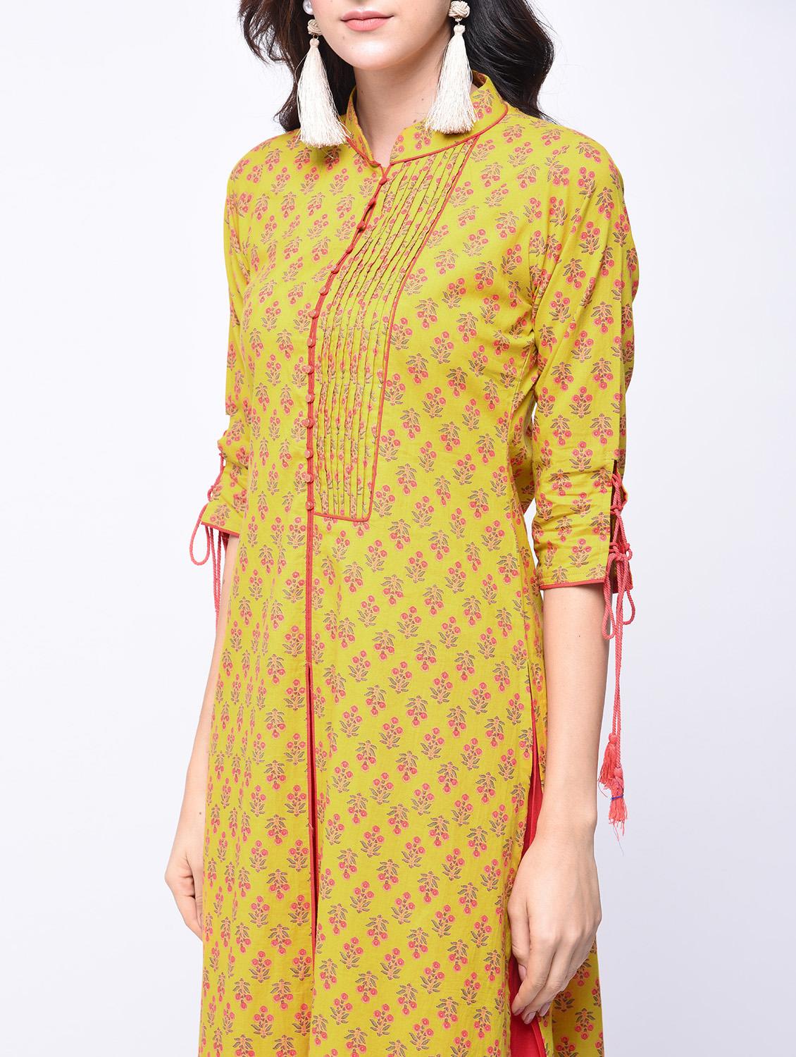 pintucks straight kurta - 15647842 - Zoom Image - 4