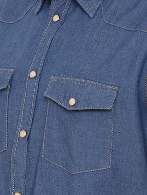blue denim casual shirt - 15648660 - Standard Image - 4