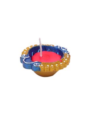 aapno rajasthan small handpainted wax filled terracotta diyas - set of 12 - 15649194 - Standard Image - 4