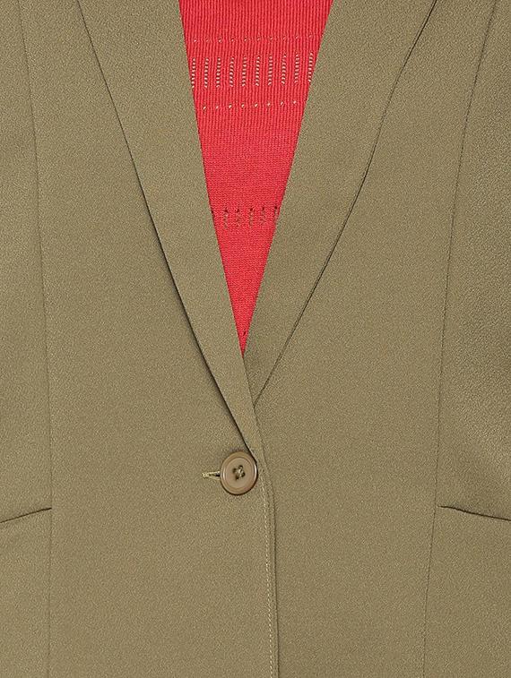 moss green lapel collared blazer - 15650184 - Zoom Image - 4