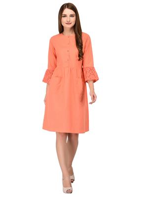 bell sleeved fit & flare dress - 15652614 - Standard Image - 4