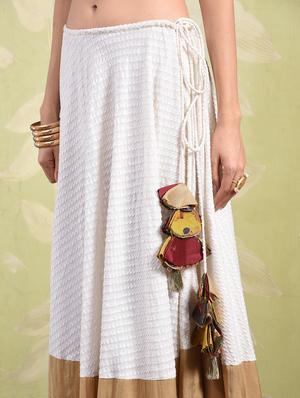 self-design drawstring tassels detail skirt - 15653692 - Standard Image - 4