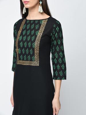 block printed straight kurta - 15654162 - Standard Image - 4