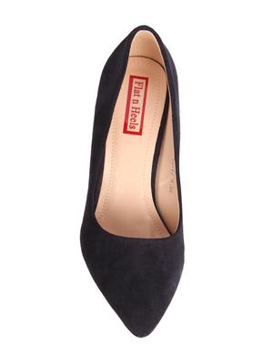 navy suede slip on pumps - 15654438 - Standard Image - 4