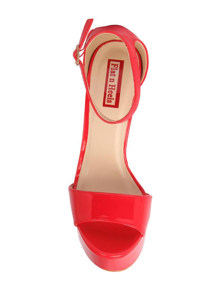 red patent leather back strap sandals - 15654440 - Zoom Image - 4