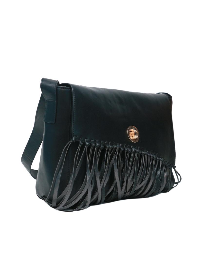 black leatherette (pu) regular sling bag - 15654814 - Zoom Image - 4