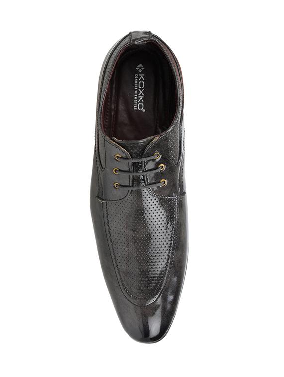 grey Leatherette lace-up derbys - 15658063 - Zoom Image - 4