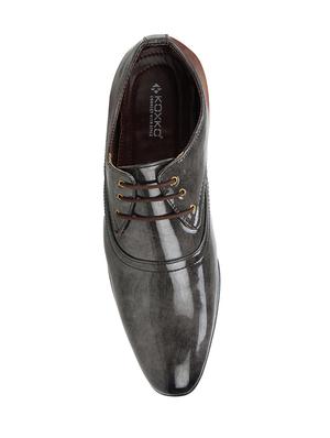 grey Leatherette lace-up derbys - 15658065 - Standard Image - 4