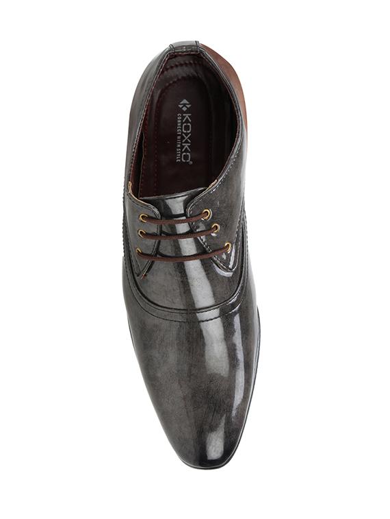 grey Leatherette lace-up derbys - 15658065 - Zoom Image - 4