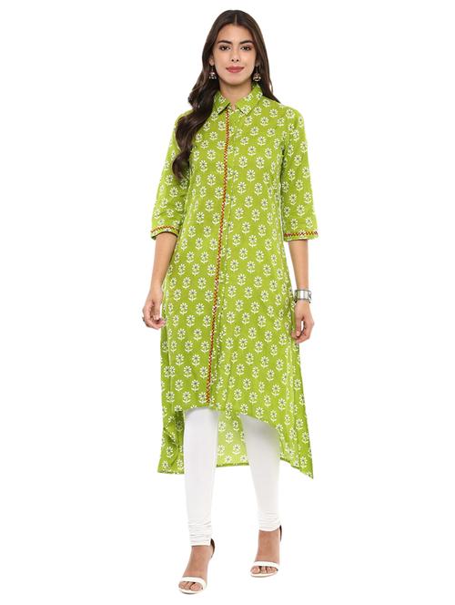 printed high-low kurta - 15658229 - Very Small Image - 1