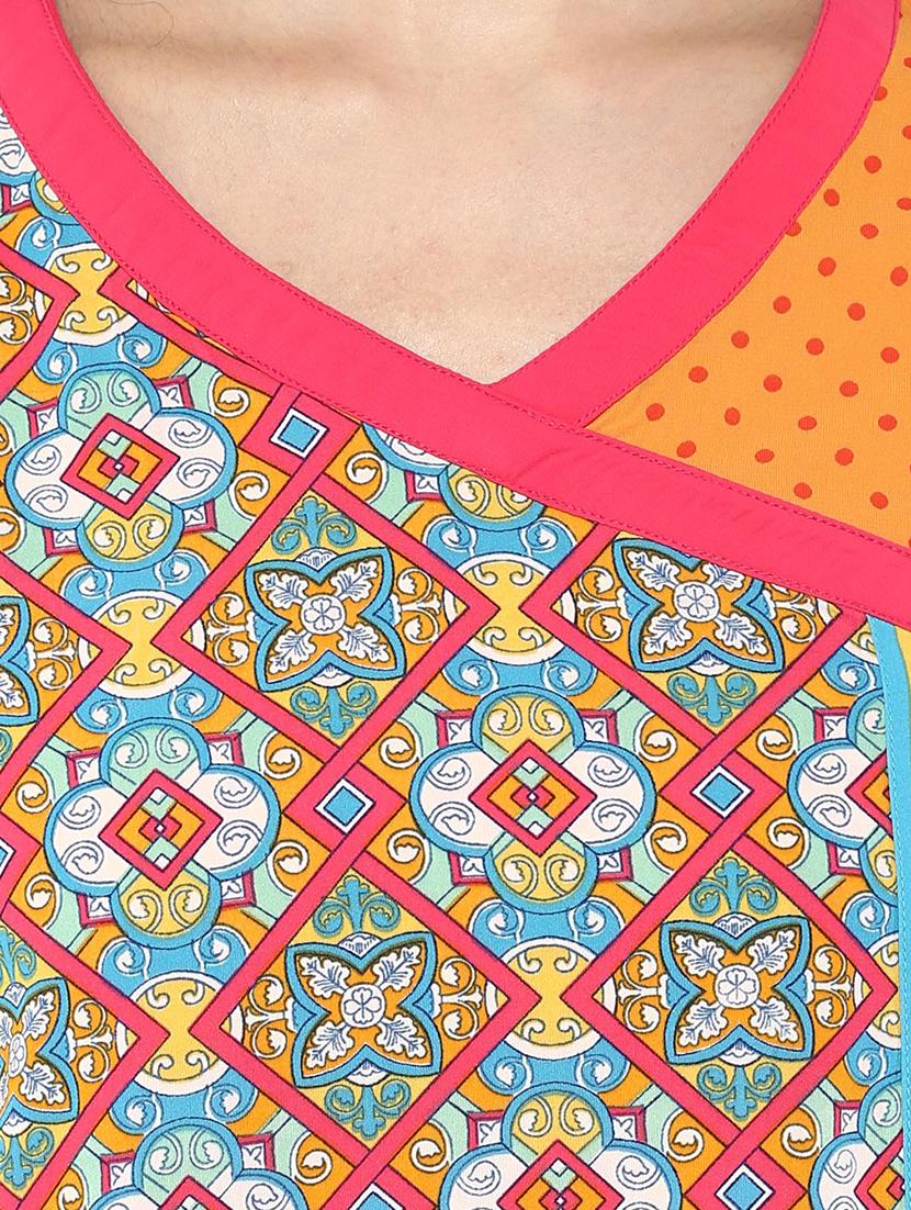 pink synthetic layered kurti - 15659877 - Zoom Image - 4