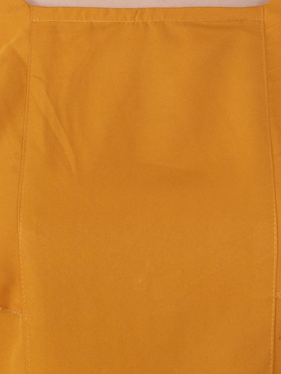 mustard ruffle sleeved gown - 15661119 - Zoom Image - 4