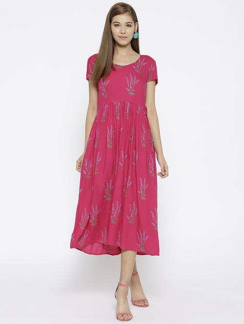 tassel tie-up gathered detail dress - 15669781 - Standard Image - 1