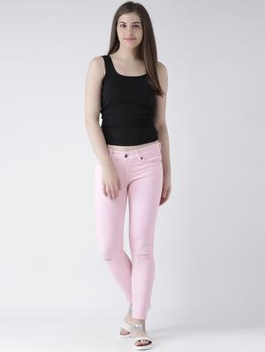 knee slit skinny jeans - 15672228 - Standard Image - 4
