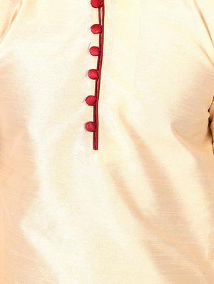 golden silk blend dhoti kurta set - 15673992 - Standard Image - 4