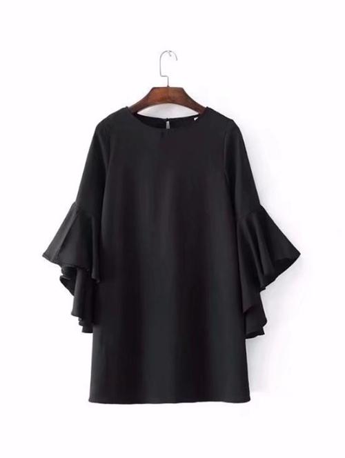 bell sleeved round neck top - 15674241 - Standard Image - 1