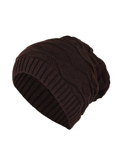 brown cotton polyester blend beanies - 15675552 - Standard Image - 1