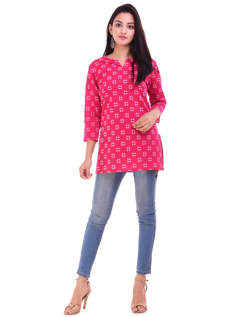 Printed straight kurti - 15676020 - Zoom Image - 4