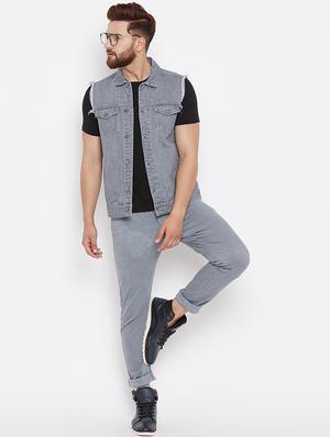 grey denim jacket - 15676065 - Standard Image - 4