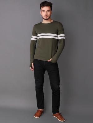 green striped thumb hole t-shirt - 15676147 - Standard Image - 4