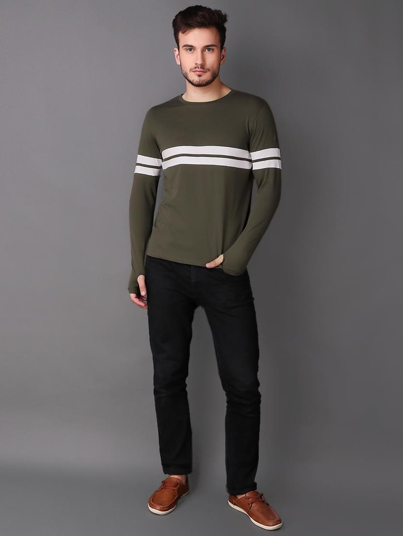 green striped thumb hole t-shirt - 15676147 - Zoom Image - 4