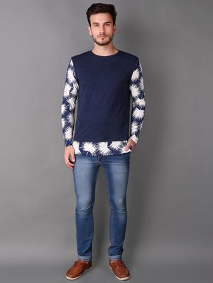 navy blue cotton printed t-shirt - 15676148 - Standard Image - 4