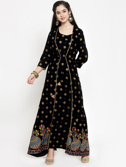 Layered printed gotta work kurta - 15676226 - Standard Image - 1