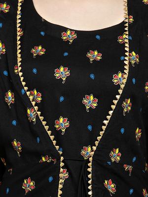 Layered printed gotta work kurta - 15676226 - Standard Image - 4