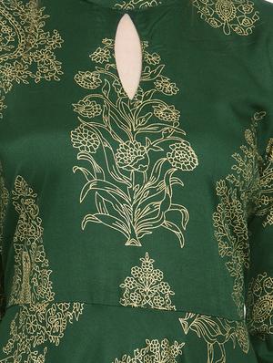 flared foil print long sleeves kurta - 15676255 - Standard Image - 4