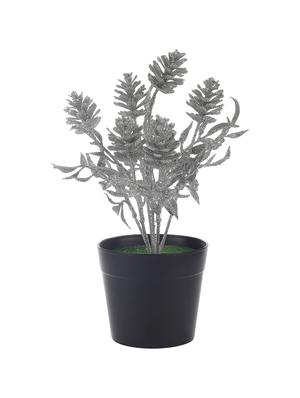 Combo of 2 Spray Painted Artificial Silver and Gold Pine Cone Plants by Foliyaj - 15676339 - Standard Image - 4