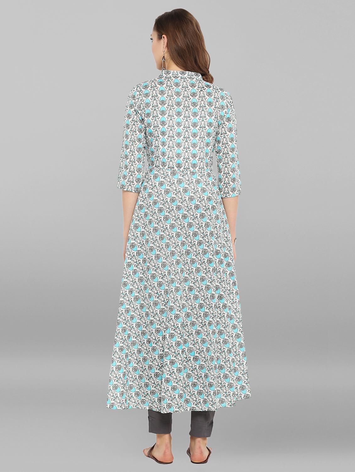 printed flared kurta - 15676579 - Zoom Image - 4