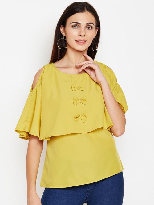 cold shoulder bow patch top - 15677477 - Very Small Image - 1