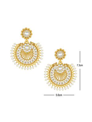 gold metal chandballi earring - 15678631 - Standard Image - 4