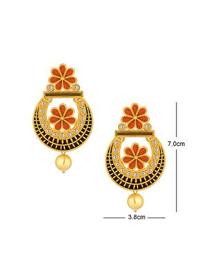 gold metal chandballi earring - 15678640 - Standard Image - 4