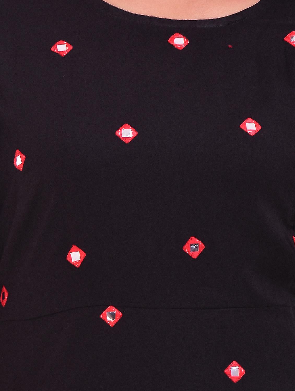 A-line mirror work kurta - 15678758 - Zoom Image - 4