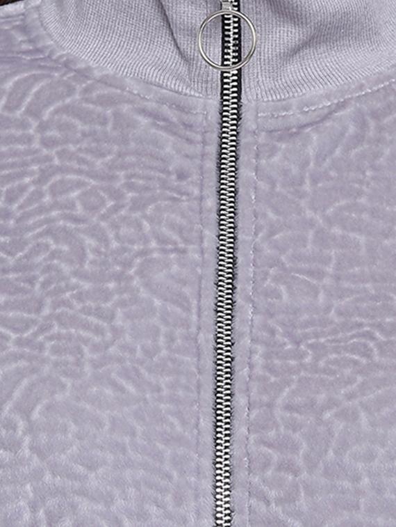 textured mock neck bomber jacket - 15679693 - Zoom Image - 4