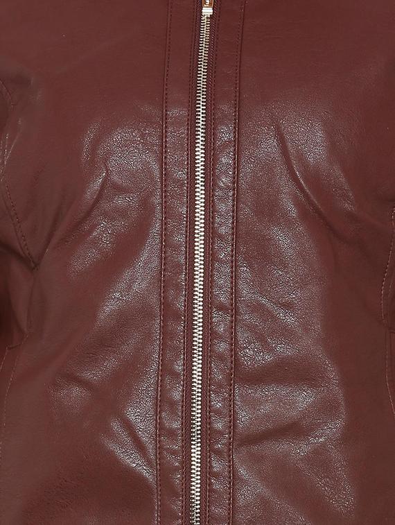 quilted detail leatherette jacket - 15680683 - Zoom Image - 4