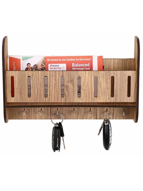 sehaz artworks balcony-wt-keyholder wooden key holder (7 hooks) - 15680841 - Standard Image - 1